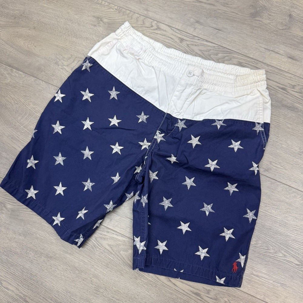 Polo Ralph Lauren Blue Star Bathing Suit Boys Sz 18 Prep Beach‎ Resort
